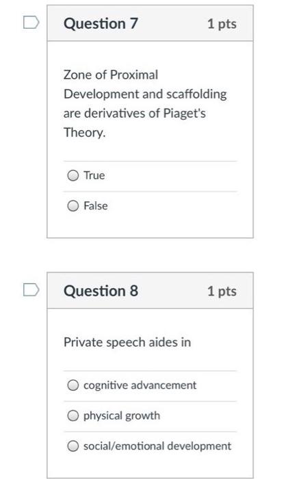 Solved Question 10 1 pts Self concept for preschool children