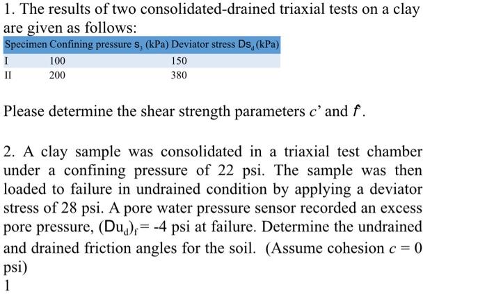 solved-1-the-results-of-two-consolidated-drained-triaxial-chegg