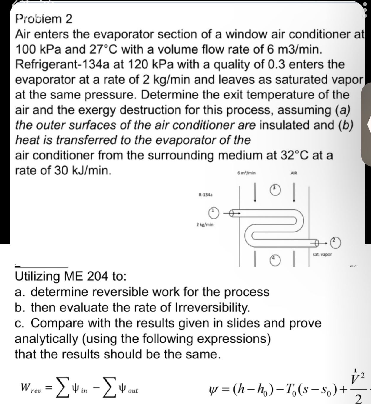 Solved Problem 2Air enters the evaporator section of a
