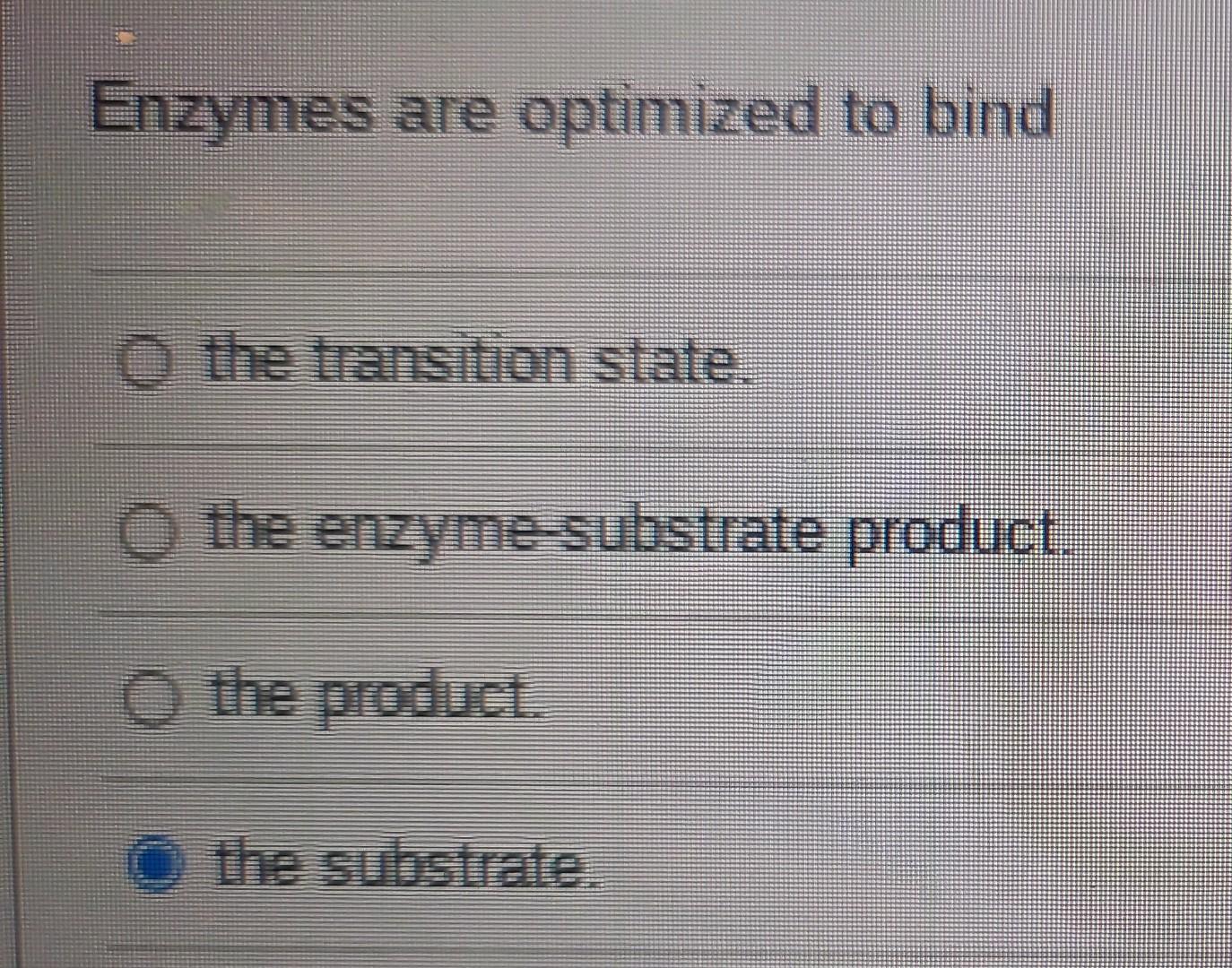 Solved Enzymes are optimized to bind the transition state.
