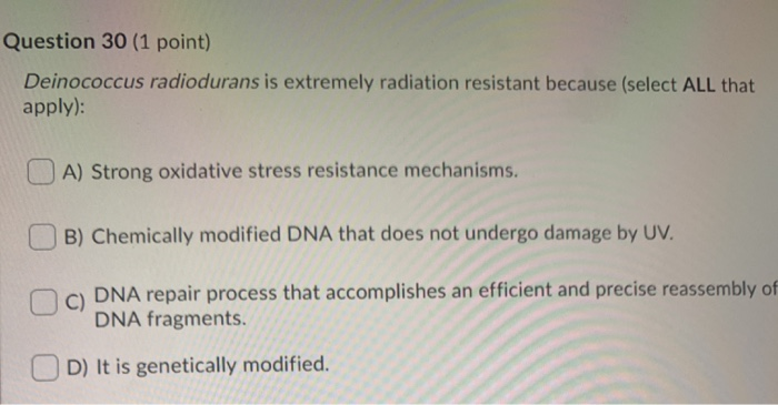 Oxidative Stress Resistance in Deinococcus radiodurans