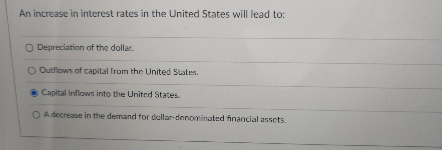 Solved A decrease in the foreign interest rate relative to | Chegg.com
