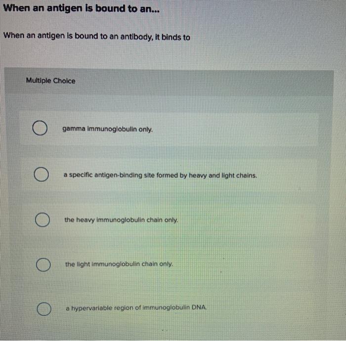 Solved When An Antigen Is Bound To An... When An Antigen Is | Chegg.com