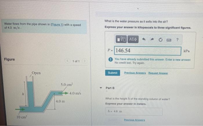 Solved Water flows from the pipe shown in of 40 m/s. What is | Chegg.com