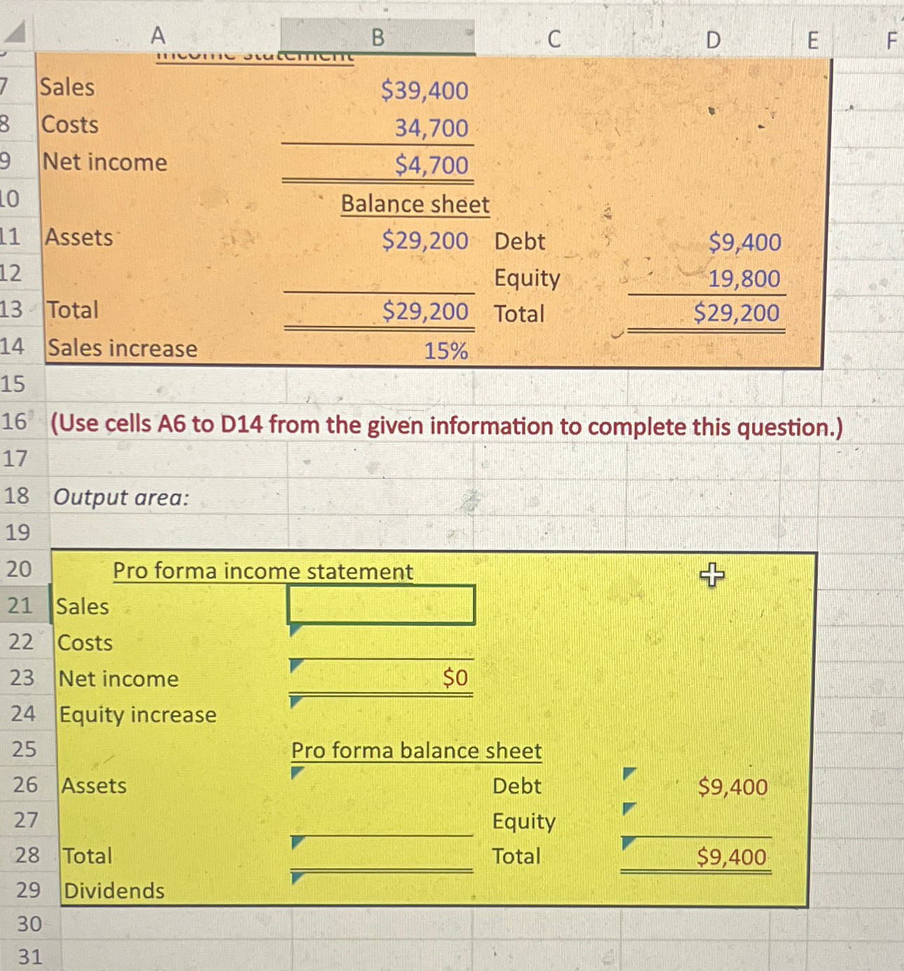 Solved (Use Cells A6 ﻿to D14 ﻿from The Given Information To | Chegg.com