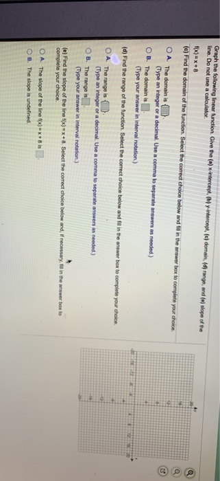 Solved Graph the following linear function. Give the (a) | Chegg.com