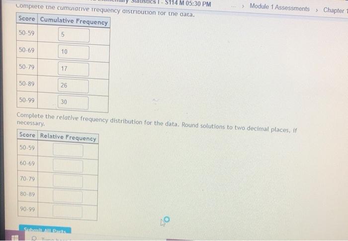 Solved The following data set contains the Test 1 scores of | Chegg.com