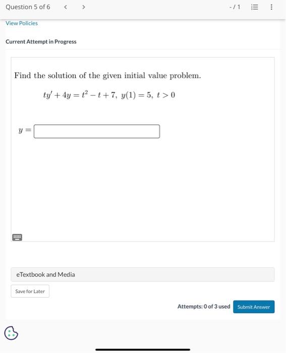 Solved Find the solution of the given initial value problem. | Chegg.com