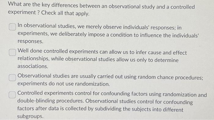 controlled vs observational experiment