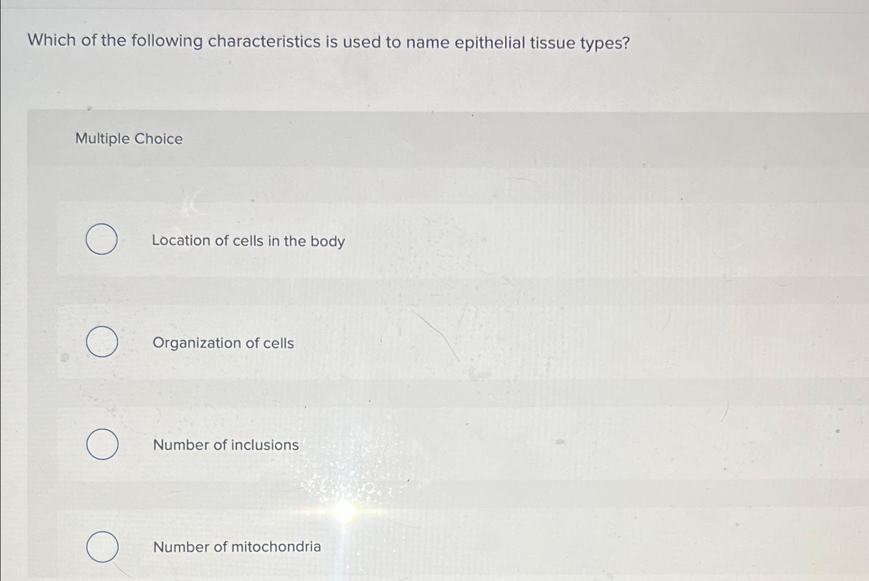 Solved Which of the following characteristics is used to | Chegg.com