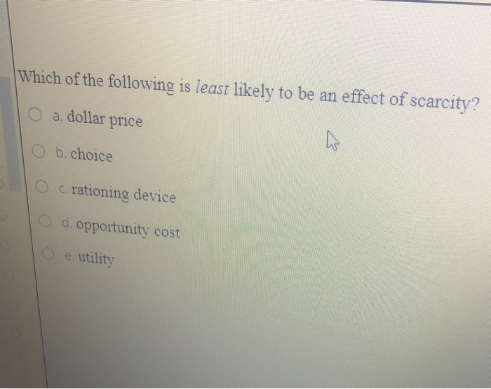 Solved Which of the following is least likely to be an | Chegg.com