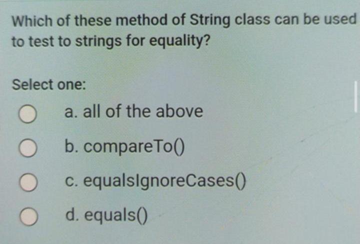 Solved Which of these method of String class can be used to | Chegg.com