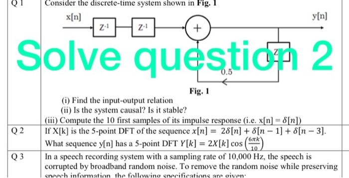 Solved Consider the discrete-time system shown in Fig. 1 | Chegg.com