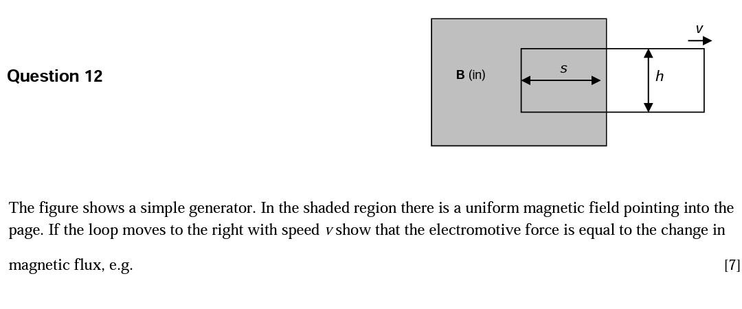 Solved V S Question 12 B (in) h The figure shows a simple | Chegg.com