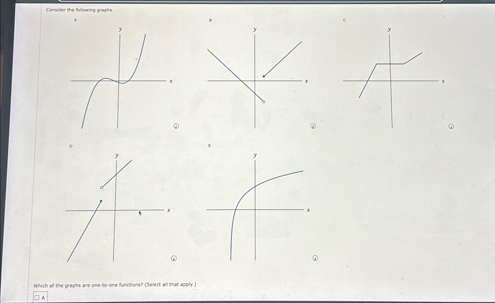 Solved Consider the following graphs.ADEWhich of the graphs | Chegg.com 