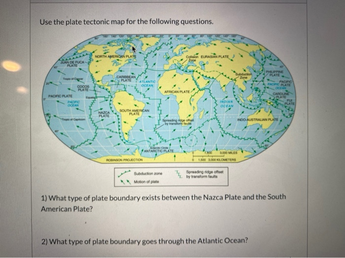 Solved Use the plate tectonic map for the following | Chegg.com