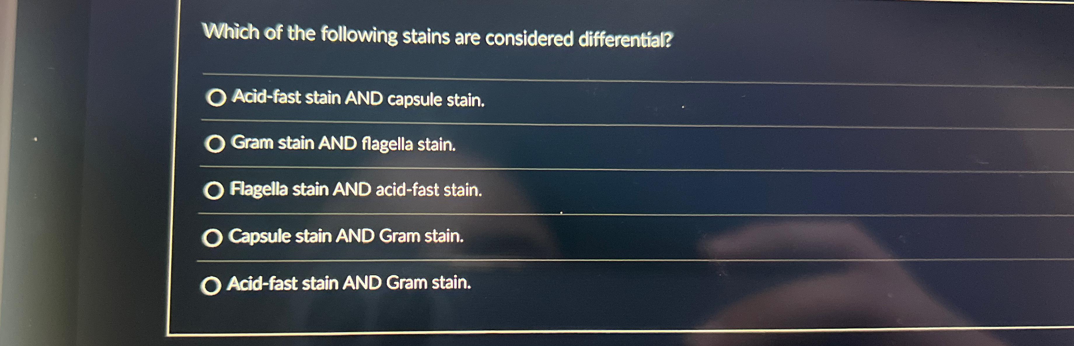 Solved Which of the following stains are considered | Chegg.com
