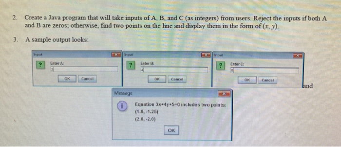 Solved Create a java program that will take inputs of A, B, | Chegg.com