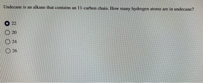 Solved Undecane is an alkane that contains an 11-carbon | Chegg.com