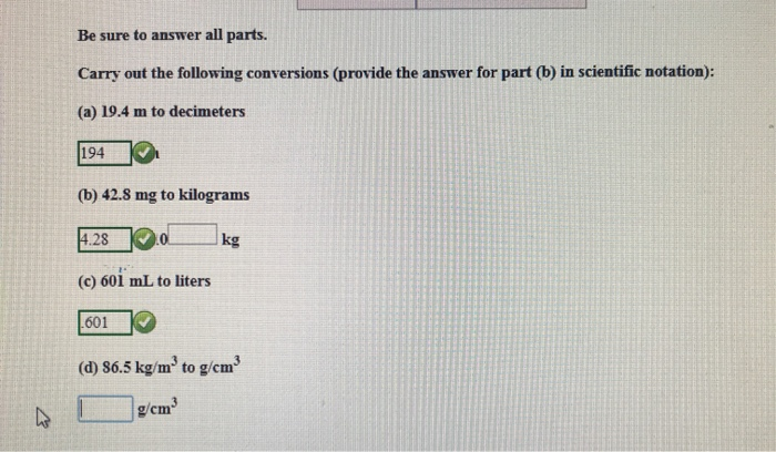 Solved Be sure to answer all parts. Carry out the following | Chegg.com