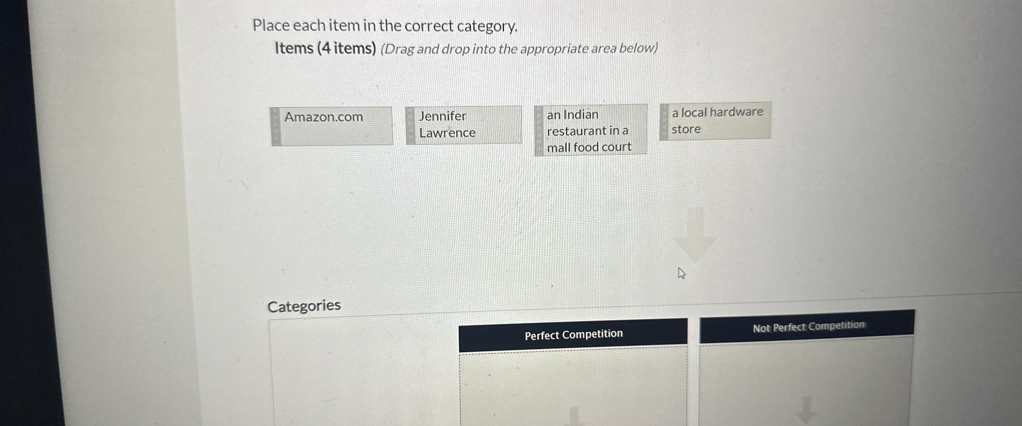 Solved Place each item in the correct category.Items ( 4 | Chegg.com