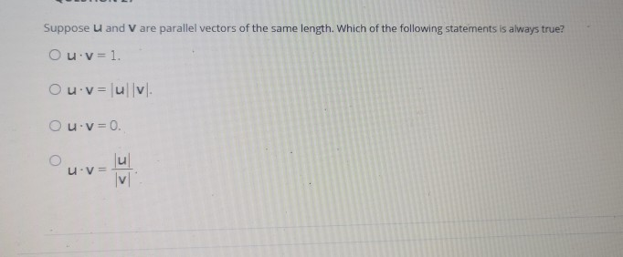 Solved 1 points Save QUESTION 15 Suppose U and V are 3 | Chegg.com