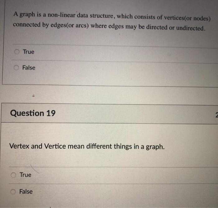 Solved A graph is a non-linear data structure, which | Chegg.com