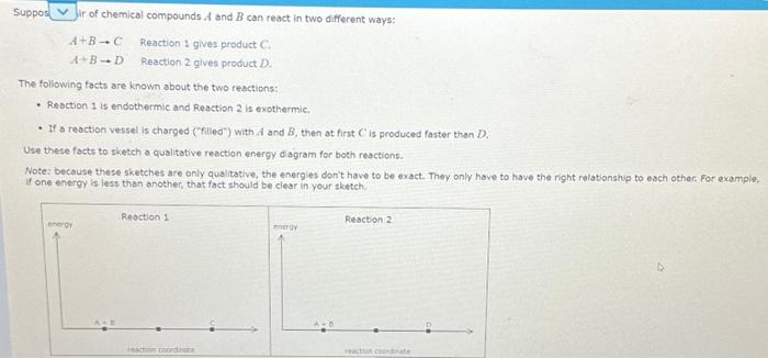 Solved Suppos If of chemical compounds A and B can react in | Chegg.com