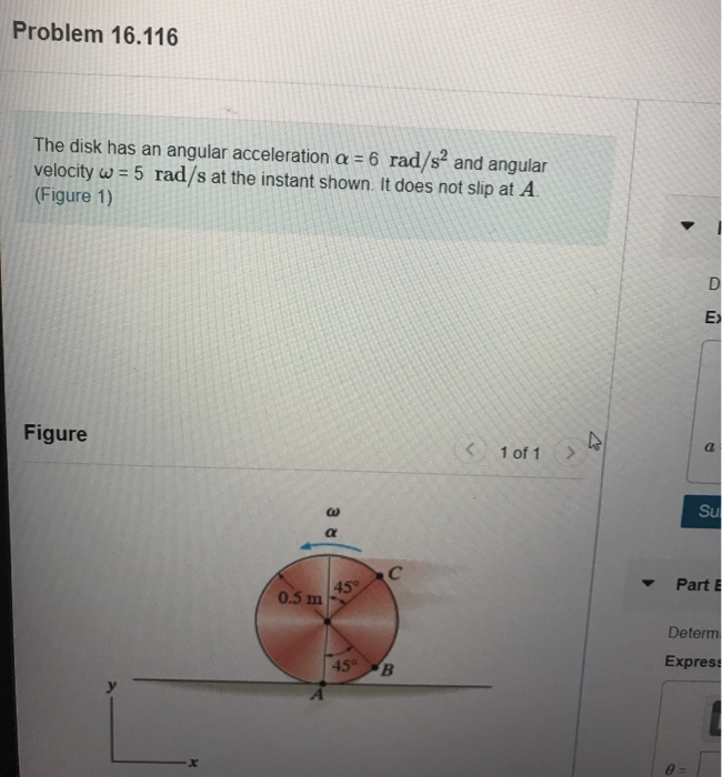 Solved Problem 16.116 The disk has an angular acceleration a | Chegg.com