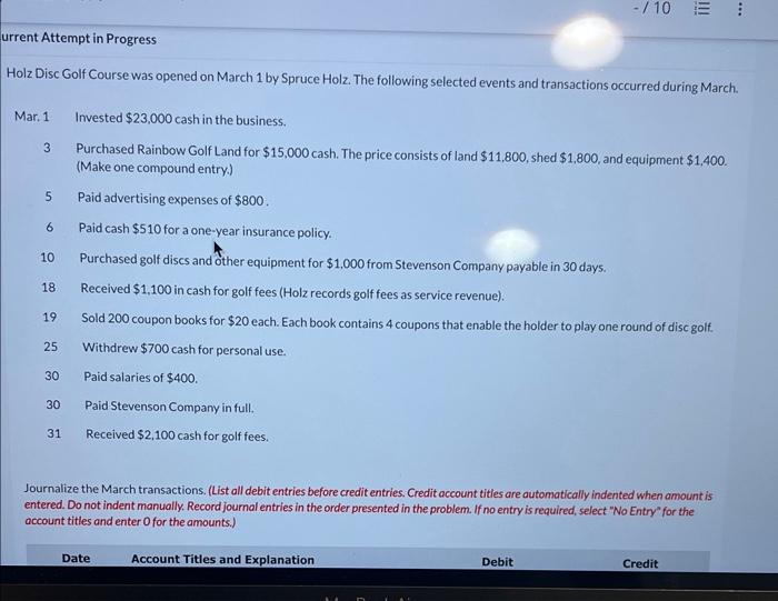 Solved Holz Disc Golf Course was opened on March 1 by Spruce
