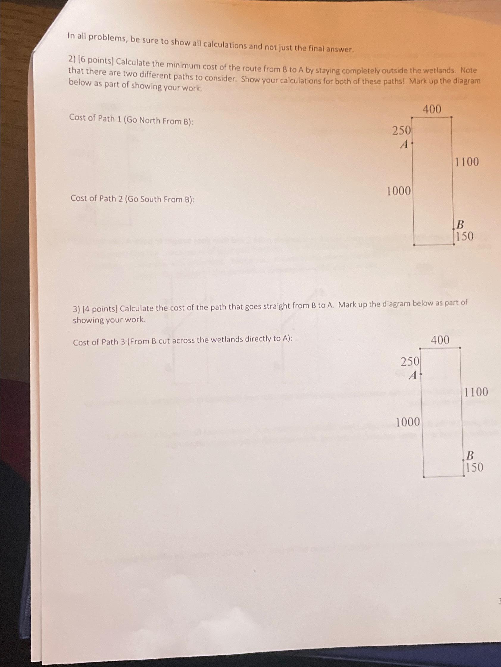 Solved In all problems, be sure to show all calculations and | Chegg.com
