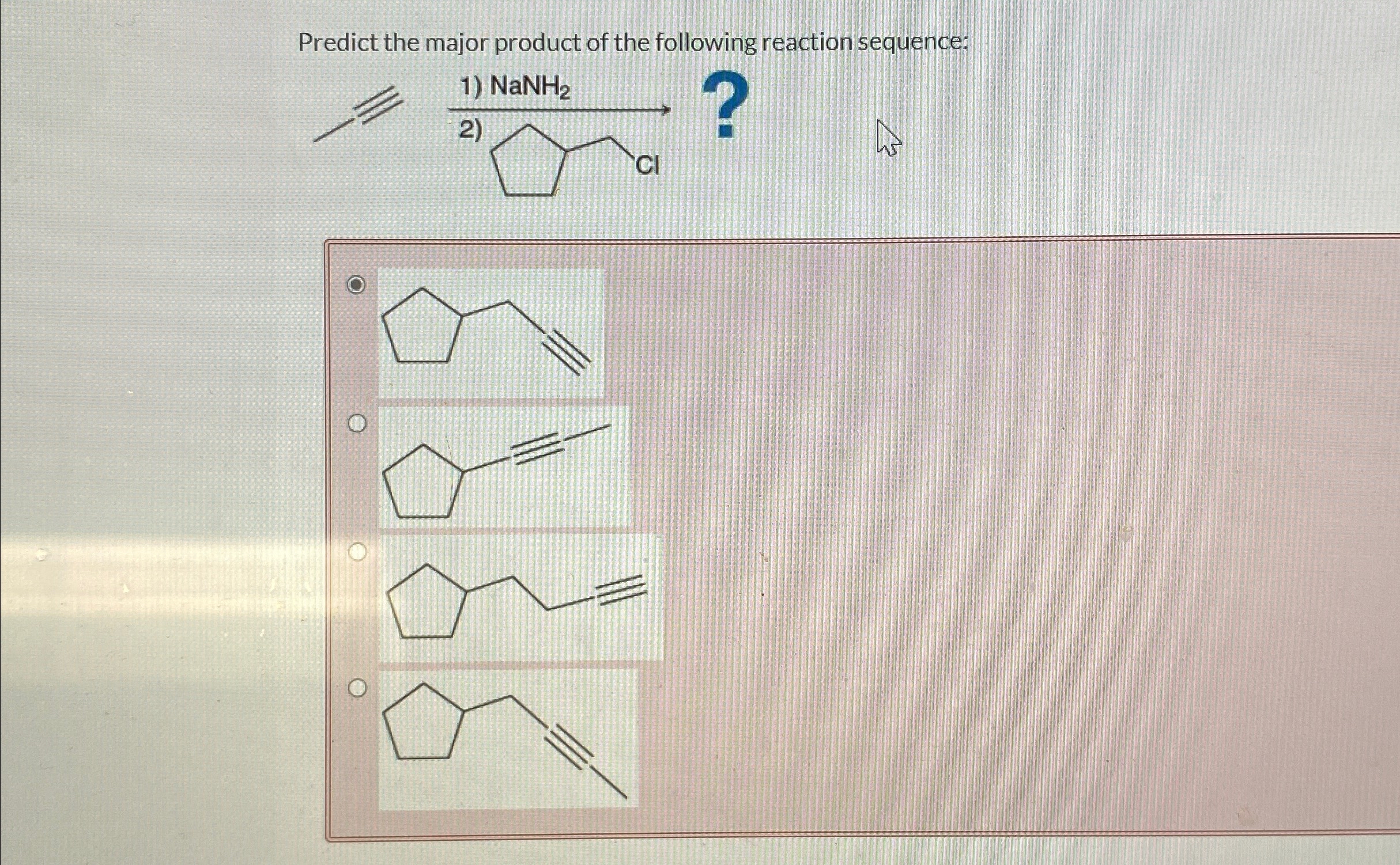 Solved Predict the major product of the following reaction | Chegg.com