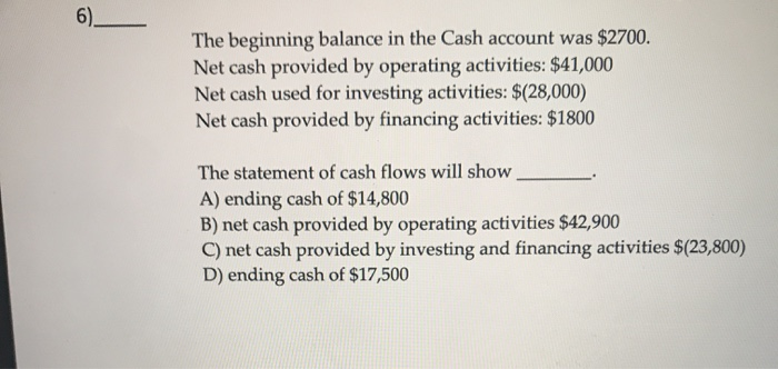 beginning cash