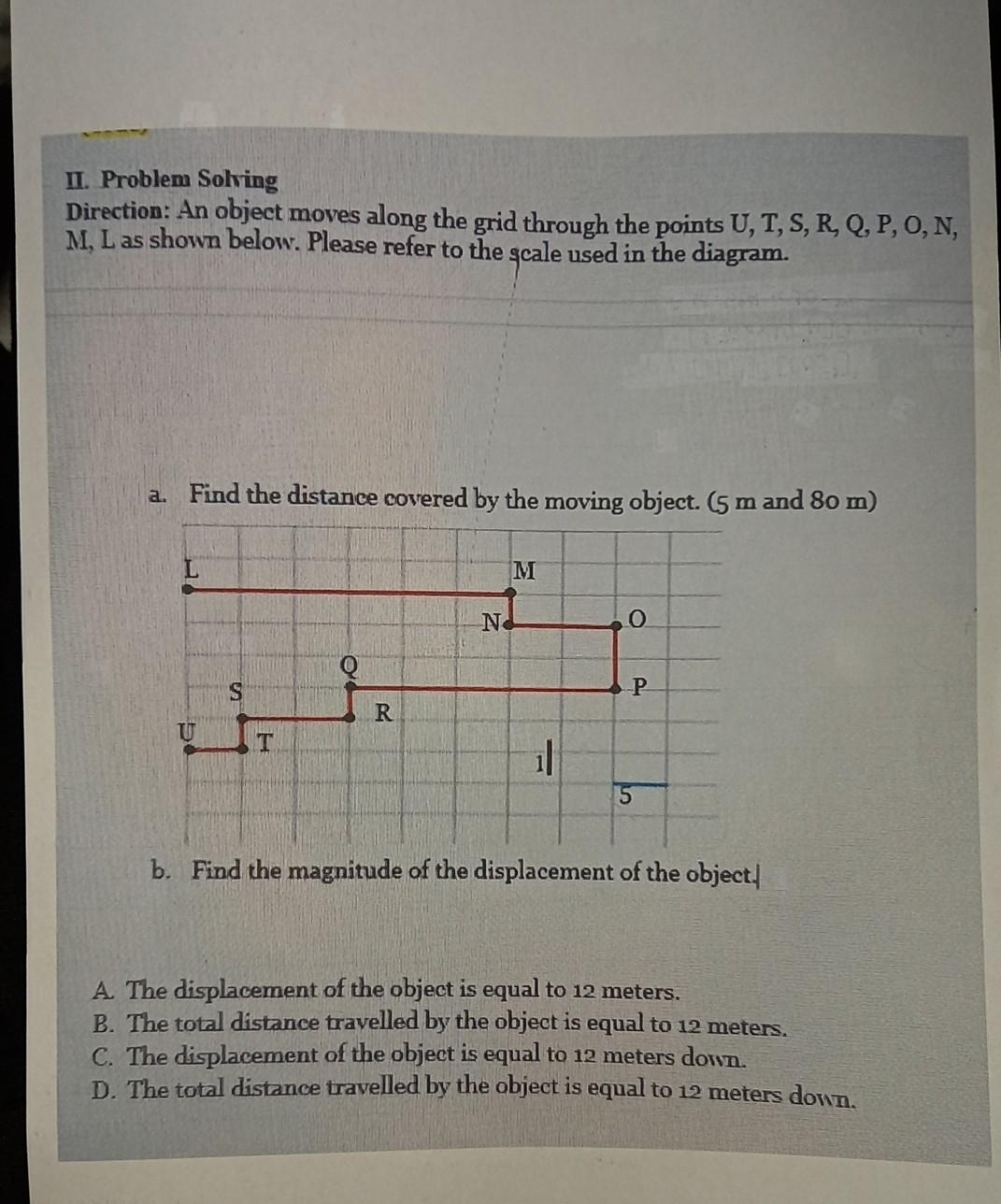 Solved Ii Problem Solving Direction An Object Moves Alo Chegg Com