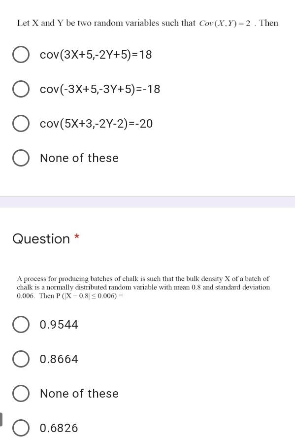 Solved Let X and Y be two random variables such that | Chegg.com