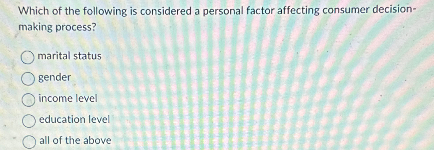 Solved Which of the following is considered a personal | Chegg.com