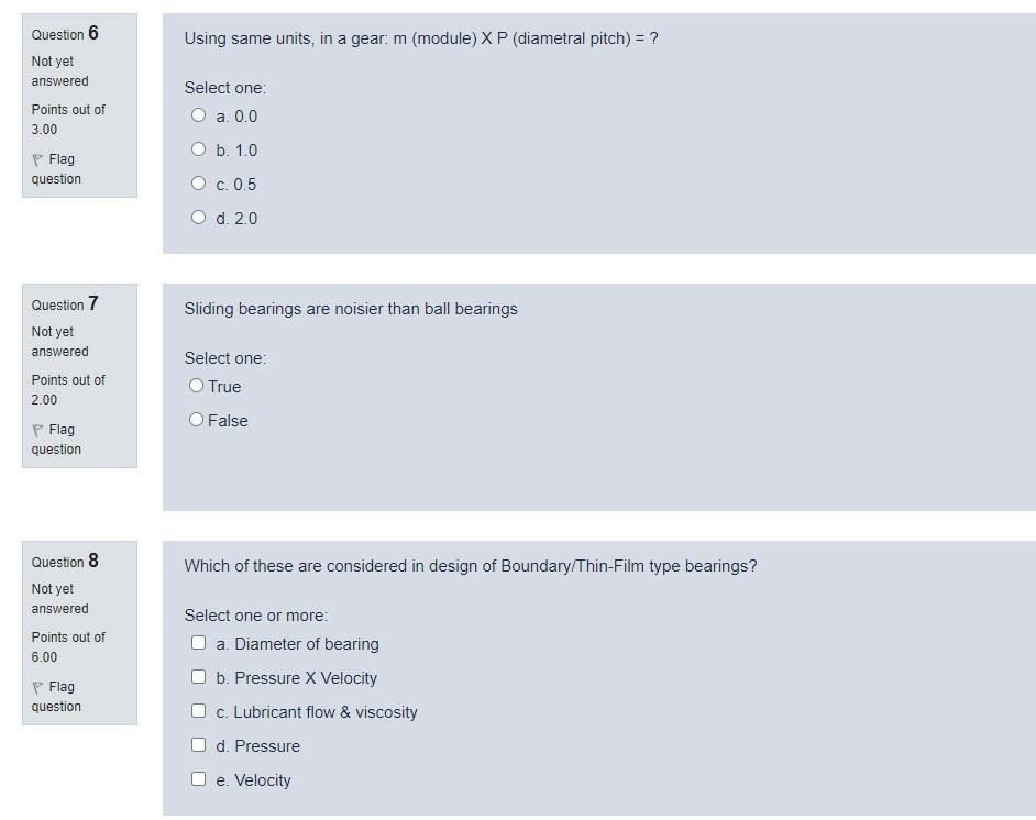 Solved Question 6 Using same units, in a gear: m (module) XP | Chegg.com