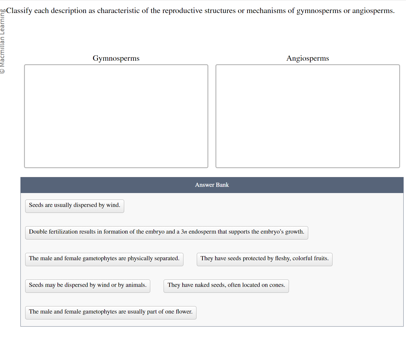 Solved Classify each description as characteristic of the | Chegg.com