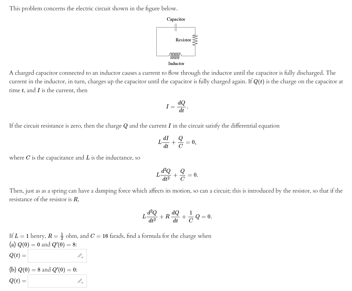 Solved This problem concerns the electric circuit shown in | Chegg.com