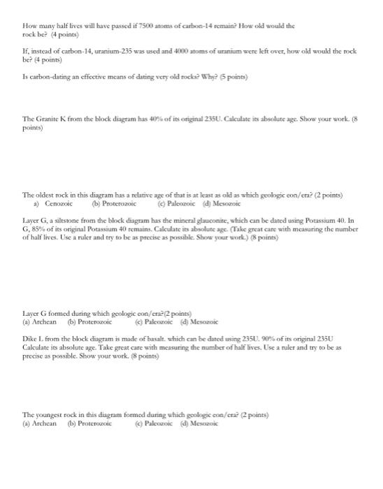 Solved Absolute Geologie Time Plotting number of half lives