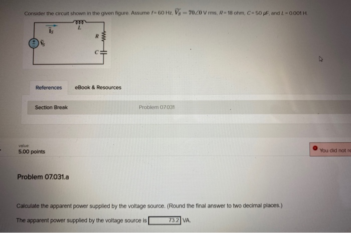 Solved Consider the circult shown in the given figure. | Chegg.com