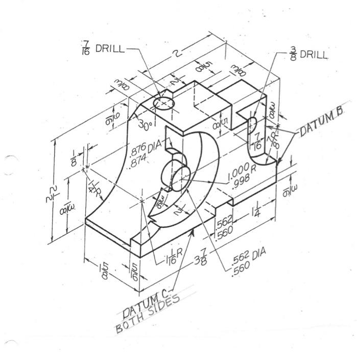 Solved Construct a detail drawing of the TOOL HOLDER, shown | Chegg.com