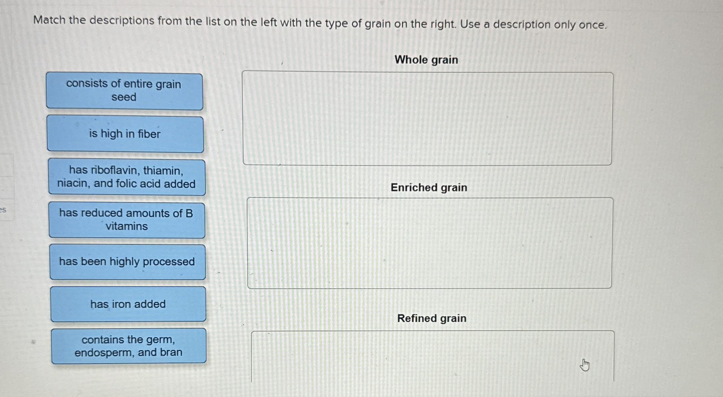 Solved Match the descriptions from the list on the left with | Chegg.com