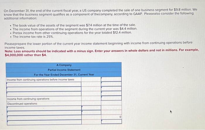 Solved On December 31 , The End Of The Current Fiscal Year, | Chegg.com