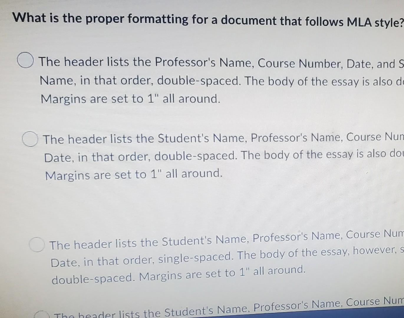 Format For Names What is the proper formatting for a document that | Chegg.com