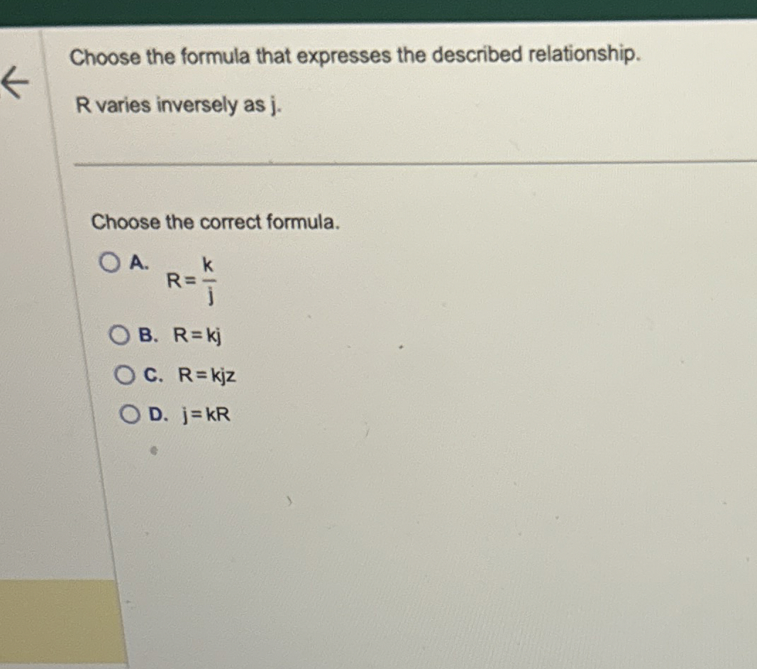Solved Choose the formula that expresses the described | Chegg.com