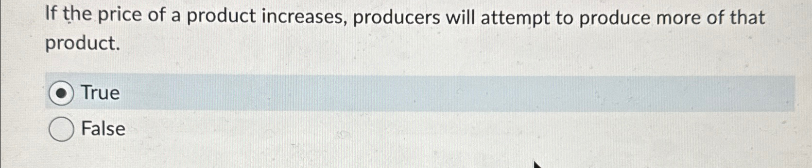Solved If the price of a product increases, producers will | Chegg.com