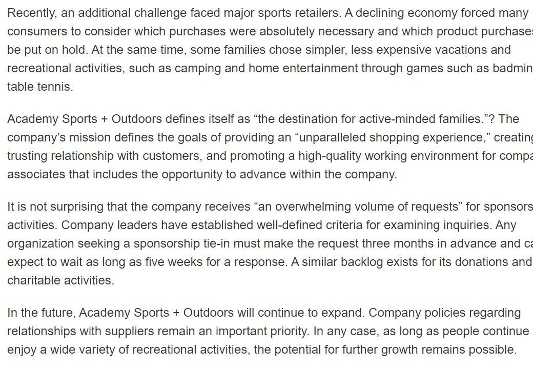 Academy Sports + Outdoors Case Study