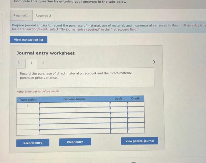 Solved Problem 1046 DirectMaterial Variances; Journal