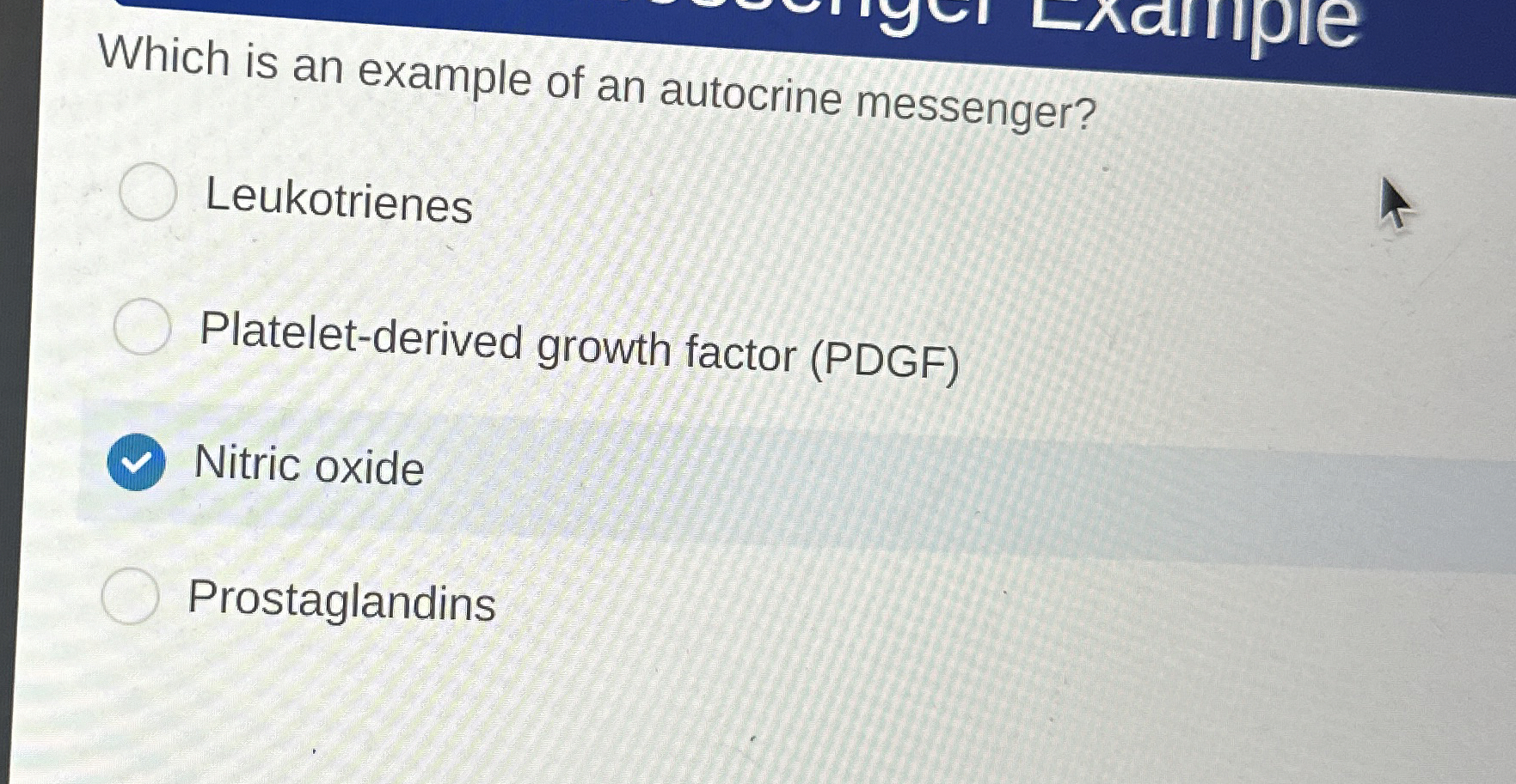 Solved Which is an example of an autocrine | Chegg.com